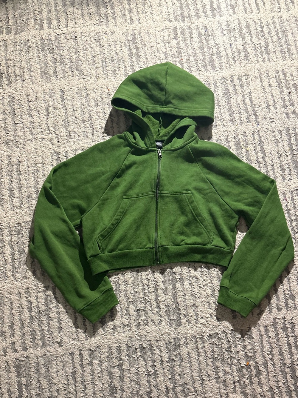 Pacsun green zip up cropped hoodie sweatshirt size XS